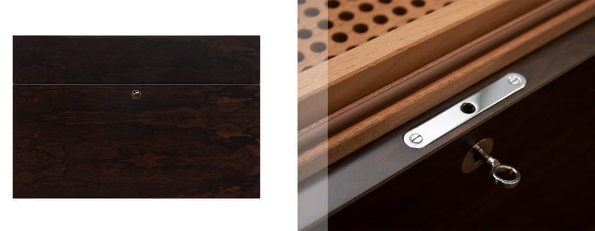 Gerber desktop humidor - cladded in luxury Ziricote veneer